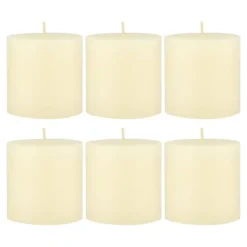 6pk Unscented Flat Top Smooth Pillar Candles Ivory - Stonebriar Collection -Home Decoration Series GUEST 2eb179cc dca0 4690 b4ce 179c3e498869