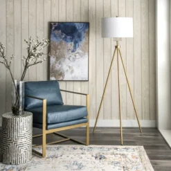 NuLOOM Wales 66" Metal Floor Lamp Lighting - Gold 66" H X 20" W X 20" D -Home Decoration Series GUEST 2f596f41 b7a5 4270 be7e 4fb161739046