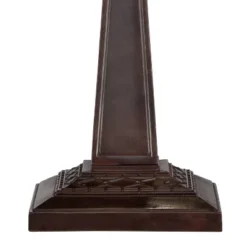 Robert Louis Tiffany Budding Branch Mission Table Lamp 24" High Bronze With Table Top Dimmer Art Glass Square Shade For Bedroom Living Room Bedside -Home Decoration Series GUEST 2ff9a02b a762 427e 947c af71c3b9c3e5