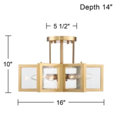 Possini Euro Design Casa Star Modern Ceiling Light Semi Flush Mount Fixture 16" Wide Warm Brass 6-Light Clear Glass For Bedroom Kitchen Living Room -Home Decoration Series GUEST 3096f3de 9903 4683 a36c 3665cbf38543