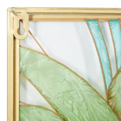 Set Of 3 Glass Leaf Tropical Wall Decors With Gold Frame Green - CosmoLiving By Cosmopolitan -Home Decoration Series GUEST 30984e76 4c58 4d5f 8b23 fe592db2b068