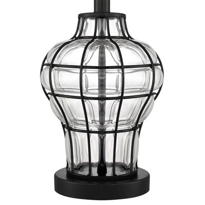 360 Lighting Hudson Rustic Accent Table Lamps 23" High Set Of 2 Bronze Clear Glass USB Charging Port Drum Shade For Bedroom Living Room Bedside Desk 6 360 Lighting Hudson Rustic Accent Table Lamps 23" High Set Of 2 Bronze Clear Glass USB Charging Port Drum Shade For Bedroom Living Room Bedside Desk - Image 4