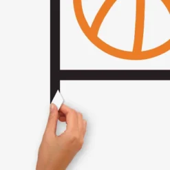 RoomMates XL Basketball Court Giant Peel And Stick Wall Decals With Glow Orange/Black -Home Decoration Series GUEST 318a1043 ee29 4044 bd62 b266c872f3a9