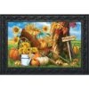 Pumpkin Cart Autumn Doormat Sunflowers Watering Can 30" X 18" Briarwood Lane