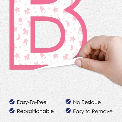 Big Dot Of Happiness It's A Girl - Peel And Stick Pink Baby Shower Standard Banner Wall Decals - Baby 5 Big Dot Of Happiness It's A Girl - Peel And Stick Pink Baby Shower Standard Banner Wall Decals - Baby - Image 3