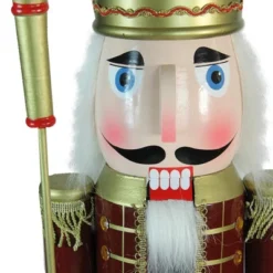 Northlight 48" Burgundy And White Wooden Christmas Nutcracker King With Scepter -Home Decoration Series GUEST 380c0034 5225 40e9 9df8 2839d95d7f8b