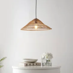 20.25" 1-Light Nova Farmhouse Coastal Rattan LED Pendant Brown - JONATHAN Y -Home Decoration Series GUEST 3945ee33 09d5 4412 85a6 34c38ef857f1