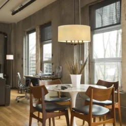 4-Light Matte Black Chandelier With Beige Fabric Shade - Globe Electric -Home Decoration Series GUEST 399c09fe 00a0 48ec bb13 a34e305fb95c