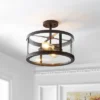 15" Iron And Glass Herndon Modern LED Flush Mount - Jonathan Y -Home Decoration Series GUEST 3bae6431 05dc 4469 bd59 abe9a7d4a4a5