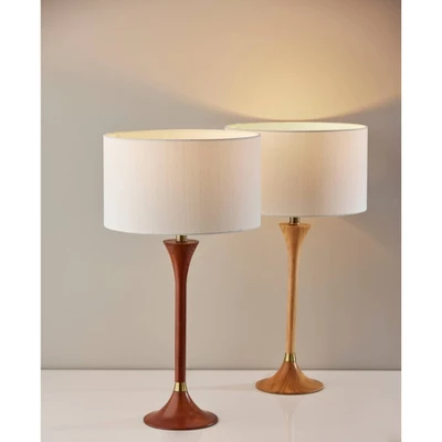 Rebecca Table Lamp Walnut Rubberwood With Antique Brass Accent - Adesso 4 Rebecca Table Lamp Walnut Rubberwood With Antique Brass Accent - Adesso - Image 2