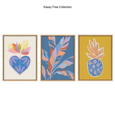 18" X 24" Sylvie Tropical Love Framed Canvas Wall Art By Kasey Free Natural - Kate And Laurel 6 18" X 24" Sylvie Tropical Love Framed Canvas Wall Art By Kasey Free Natural - Kate And Laurel - Image 4