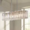 Possini Euro Design Mirabell Chrome Linear Island Pendant Chandelier 34" Wide Modern LED Clear Glass Crystal 6-Light Fixture For Dining Room Kitchen -Home Decoration Series GUEST 3d7a54d9 934c 40a6 a587 eb408c58c24b