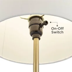 360 Lighting Phoebe Modern Buffet Table Lamps 28 1/2" Tall Set Of 2 Gold Metal White Drum Shade For Bedroom Living Room Bedside Nightstand Office Kids -Home Decoration Series GUEST 3ec8efd2 e8b5 4f57 8fcd cdc7baeff564