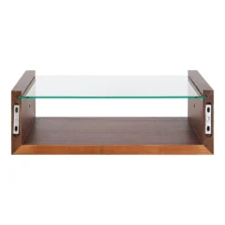 18" X 6" Holt Wood/Glass Decorative Wall Shelf Walnut Brown - Kate & Laurel All Things Decor -Home Decoration Series GUEST 3fc9a303 fd04 4a2b 947b b05cc4da9d34