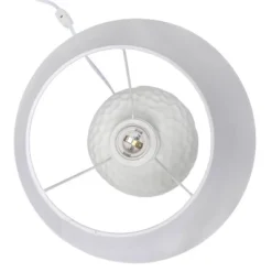 20.08" Traditional Ceramic Texture Imprint Winding Table Desk Lamp With Matching Fabric Shade White - Creekwood Home -Home Decoration Series GUEST 3ff07fde c552 4e02 af2e 7259d07f6979