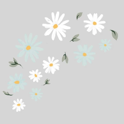 Lambs & Ivy Sweet Daisy Blue/White Flowers Wall Decals/Stickers 4 Lambs & Ivy Sweet Daisy Blue/White Flowers Wall Decals/Stickers - Image 2