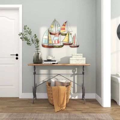 Coastal Metal Transportation Wall Decor Multi Colored - Olivia & May 5 Coastal Metal Transportation Wall Decor Multi Colored - Olivia & May - Image 3