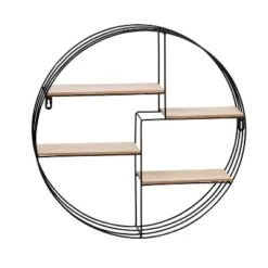 Honey-Can-Do Round Metal And MDF Wall Shelf Black -Home Decoration Series GUEST 4328baa6 4d78 4582 af96 81da848542ed