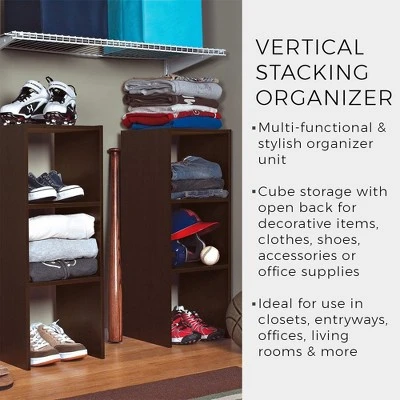 ClosetMaid 895600 Decorative Home Stackable 2-Cube Organizer Storage 31-Inch, Espresso (2 Pack) 6 ClosetMaid 895600 Decorative Home Stackable 2-Cube Organizer Storage 31-Inch, Espresso (2 Pack) - Image 4