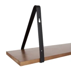 27" X 8.3" 2pc Solomon Wooden Shelf Set Brown/Black - Kate & Laurel All Things Home -Home Decoration Series GUEST 448a50e3 9677 4d6c bd32 86a13289cec8