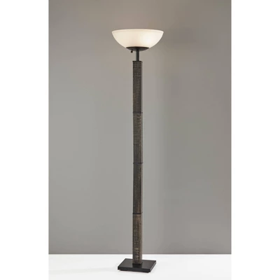 300W Kona Torchiere Black - Adesso 3 300W Kona Torchiere Black - Adesso