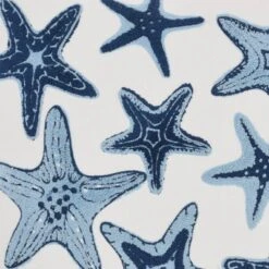 18"x18" Life Styles Towel Embroidered Starfish Square Throw Pillow Blue - Mina Victory -Home Decoration Series GUEST 46971a49 0dc6 45e9 b990 5df440de23b4