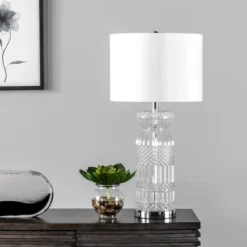 NuLOOM Catania 28" Glass Table Lamp -Home Decoration Series GUEST 480491e4 0617 40f1 b5fb 4727d23b67e6