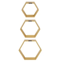 3pc Putnam Hexagon Wood Shelf Set Gold - Kate & Laurel All Things Decor -Home Decoration Series GUEST 48729ae4 ca3f 4899 9f32 a9c8b44cc0cb