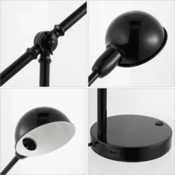 20.25" Curtis Vintage Industrial Iron Adjustable Dome Shade Task Lamp With USB Charging Port (Includes LED Light Bulb) - JONATHAN Y 16 20.25" Curtis Vintage Industrial Iron Adjustable Dome Shade Task Lamp With USB Charging Port (Includes LED Light Bulb) - JONATHAN Y -Home Decoration Series GUEST 487eb6b3 2201 4ffd 9d7d 01067712dc27
