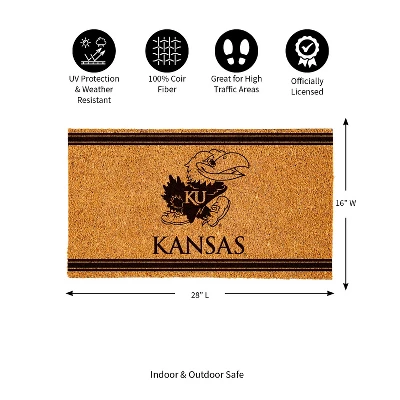 Evergreen University Of Kansas Logo Turf Mat, Brown- 28 X 16 Inches Indoor Outdoor Doormat 4 Evergreen University Of Kansas Logo Turf Mat, Brown- 28 X 16 Inches Indoor Outdoor Doormat - Image 2