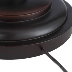 Barnes And Ivy Henson Industrial Floor Lamp 63" Tall Bronze With LED Nightlight Earthy Fabric Drum Shade For Living Room Bedroom Office House Home -Home Decoration Series GUEST 4bf40672 050e 461c a69d 8007c02cc6db