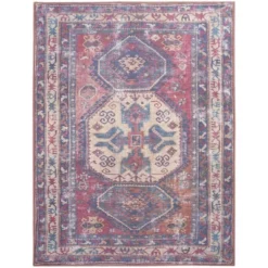 Nicole Curtis Machine Washable Bordered Southwestern Indoor Rug -Home Decoration Series GUEST 4c46d401 8747 435c a2c5 4a90d7e4a97a