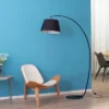 HOMCOM Arched Floor Lamp, Modern Standing Lamp With Foot Switch & Metal Base, Corner Reading Lamps Tall Pole Light For Office Bedroom Living Room