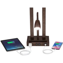 Possini Euro Design Possini Euro Deacon Bronze Gooseneck Lamps With USB And Outlet Set Of 2 -Home Decoration Series GUEST 4db32ed7 0804 479a af43 afecd341a8a6