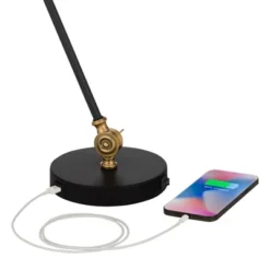 360 Lighting Taurus Industrial Rustic Desk Lamp 20" High Black Gold With USB Charging Port Adjustable For Bedroom Living Room Bedside Nightstand House -Home Decoration Series GUEST 4f62facb 87b5 4e72 9353 b60b951d2fa1