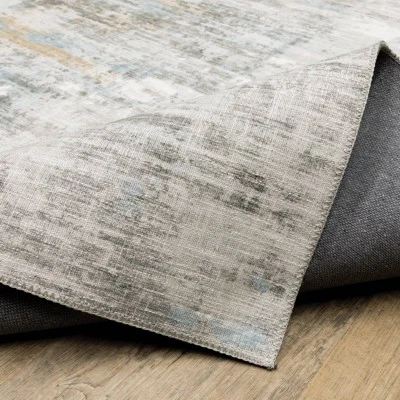 2'x8' Runner Marcel Distressed Abstract Area Rug Gray/Gold - Captiv8e Designs 9 2'x8' Runner Marcel Distressed Abstract Area Rug Gray/Gold - Captiv8e Designs - Image 7