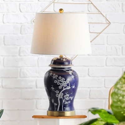 29.5" Ceramic Gracie Ginger Jar Table Lamp (Includes LED Light Bulb) Blue - JONATHAN Y 6 29.5" Ceramic Gracie Ginger Jar Table Lamp (Includes LED Light Bulb) Blue - JONATHAN Y - Image 4