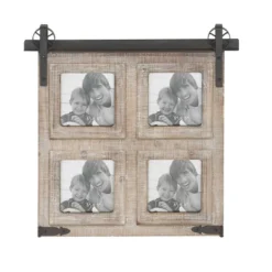 Wood 4 Slot Wall Photo Frame With Metal Accent Brown - Olivia & May 13 Wood 4 Slot Wall Photo Frame With Metal Accent Brown - Olivia & May -Home Decoration Series GUEST 520fdfec cb00 4610 8ef7 903a9da488fa