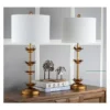 (Set Of 2) 32" Lani Leaf Table Lamp Antique Gold (Includes LED Light Bulb) - Safavieh