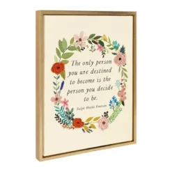 18" X 24" Sylvie The Only Person Framed Canvas Wall Art By Mia Charro Gold - Kate And Laurel