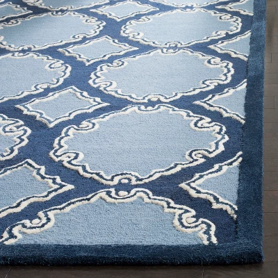 2'6"x4' Geometric Accent Rug Navy Blue - Safavieh 3 2'6"x4' Geometric Accent Rug Navy Blue - Safavieh