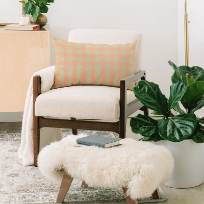 Mirimo Peach And Pistache Gingham Oblong Throw Pillow - Society6 3 Mirimo Peach And Pistache Gingham Oblong Throw Pillow - Society6