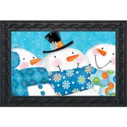Snow Buds Winter Doormat Snowman Indoor / Outdoor 30" X 18" Briarwood Lane