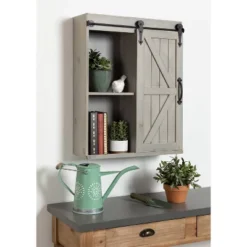 Decorative Wood Wall Storage Cabinet With Sliding Barn Door Rustic Gray - Kate & Laurel All Things Decor -Home Decoration Series GUEST 55966c9e c3c4 4c04 8c24 b18854319abd