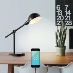 20.25" Curtis Vintage Industrial Iron Adjustable Dome Shade Task Lamp With USB Charging Port (Includes LED Light Bulb) - JONATHAN Y 17 20.25" Curtis Vintage Industrial Iron Adjustable Dome Shade Task Lamp With USB Charging Port (Includes LED Light Bulb) - JONATHAN Y -Home Decoration Series GUEST 56006c0e 9012 4c38 bdc6 7ec02e417cf6