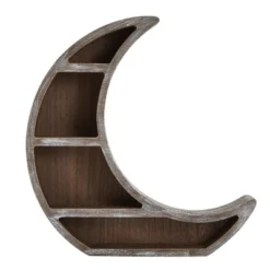 Wooden Moon Shelf, Rustic Wall Home Decor, Crystal Holder For Stones Display And Essential Oils (13 X 13 X 2 In) -Home Decoration Series GUEST 584069d1 6831 4d22 8dea 2d3159335494