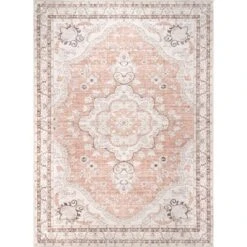 NuLOOM Tracie Machine Washable Floral Medallion Area Rug -Home Decoration Series GUEST 5886b84a 498b 40ec b8d2 d59c72823f75