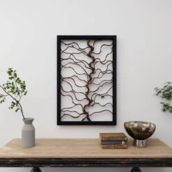 Wood Tree Branch Wall Decor With Black Frame Brown - Olivia & May -Home Decoration Series GUEST 5c31f42e 7374 4742 b195 6afcc404ef7d