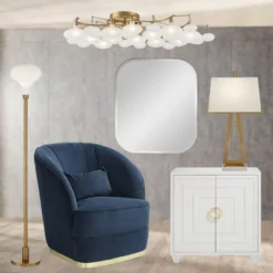 Possini Euro Design Cecil Modern Industrial Torchiere Floor Lamp 71" Tall Warm Gold Metal Opal Glass Shade For Living Room Bedroom Office House Home -Home Decoration Series GUEST 5c77818d bd3b 4db1 9629 ded5da3d570e