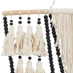 Cotton Macrame Weaved Intricately Wall Decor With Beaded Fringe Tassels - Olivia & May -Home Decoration Series GUEST 5cac369f 143d 482b b8cd e7d117f62746